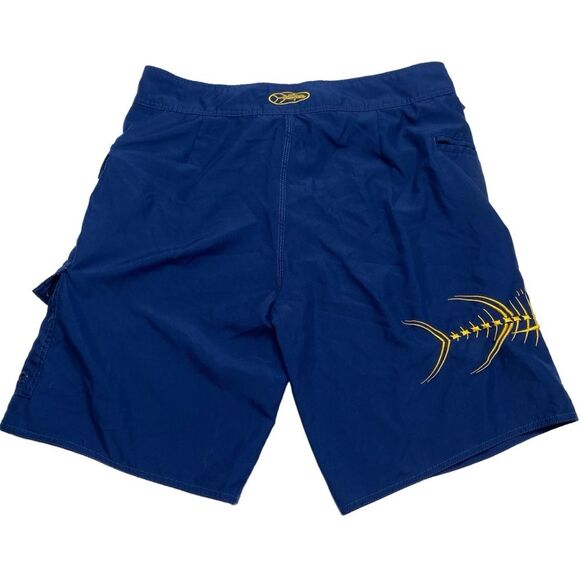 Tormenter Fish Skeleton Board Shorts Blue Men’s Sz 34 - Picture 3 of 14